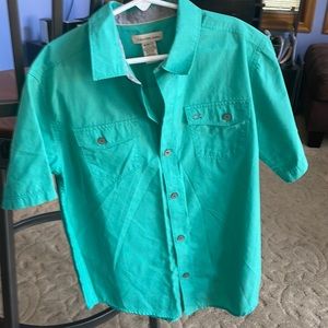 Boys button down CK teal shirt M (10/12)